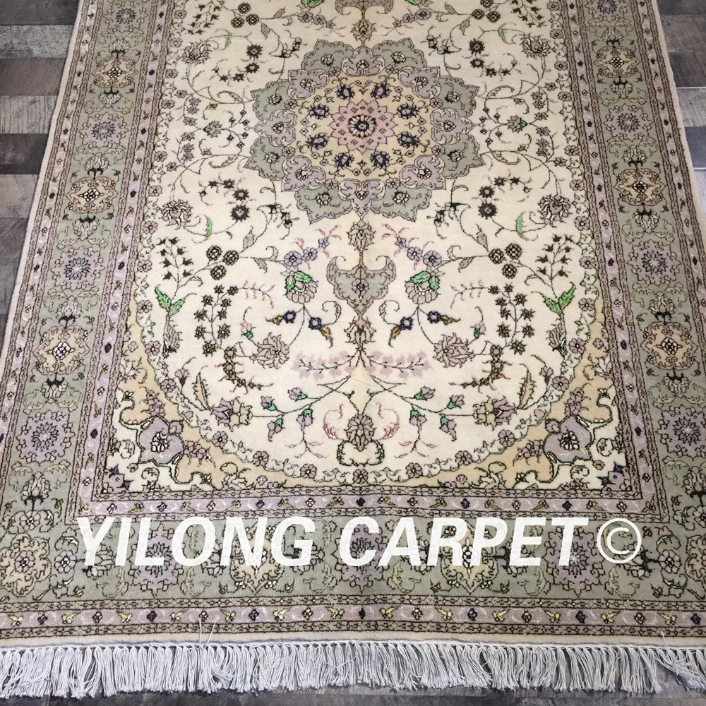 Yilong 4'x6' ручной работы изысканный персидский ковер прочный Восточный ручной работы ковёр из шелка и шерсти(WY2107S4x6