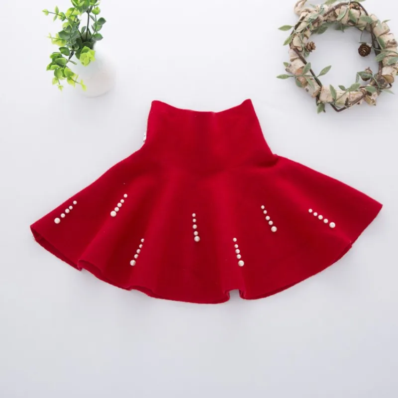 Red Baby Girl Tutus Skirts Black Pleated Girls Skirts Dance Stage