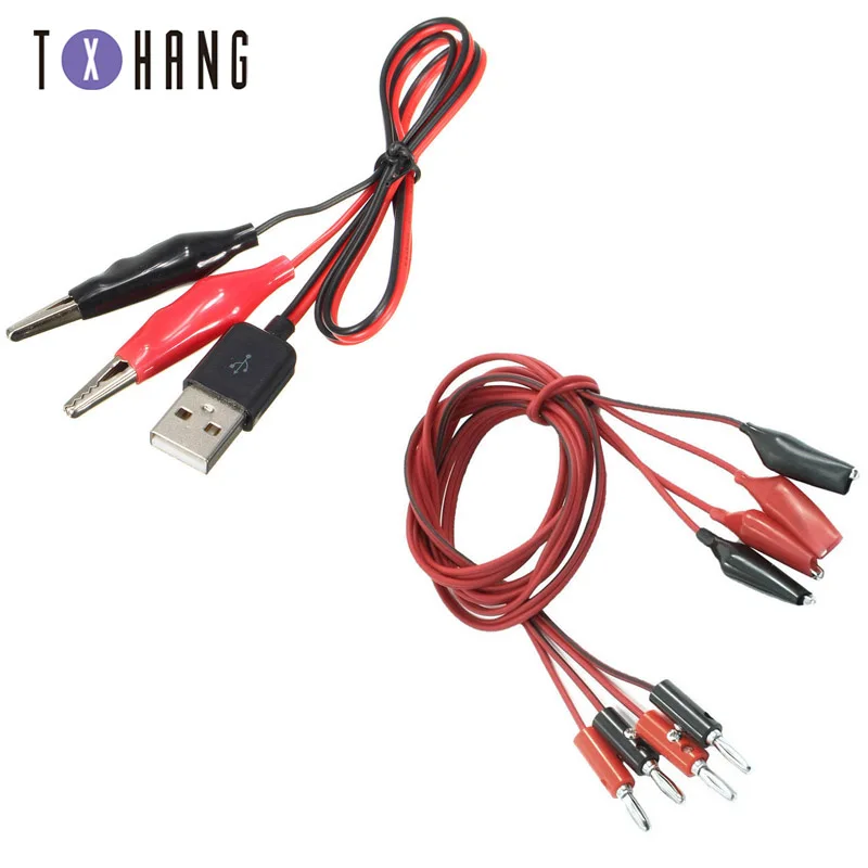 1 пара Аллигатор Тестовый Шнур свинцовый зажим Электрический 4 мм банан/USB Разъем