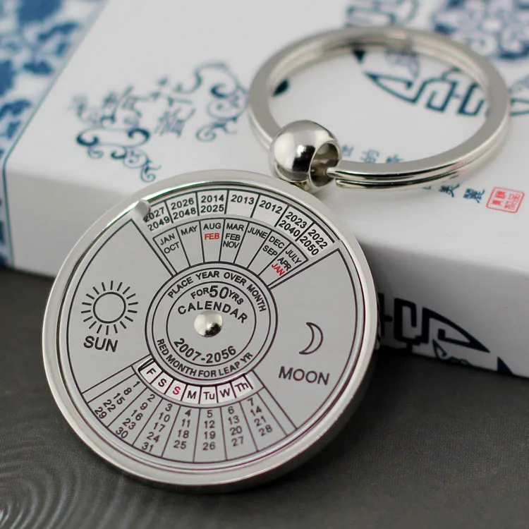 

perpetual calendar keychain key ring samll tools key chain key holder high quality gadget chaveiro portachiavi llaveros hombre