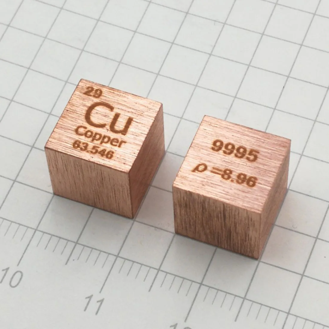  10mm (Cu≥99.9%) Wiredrawing Copper Cube Periodic Table Of Elements Cube Cu Hand Made DIY Crafts Dis