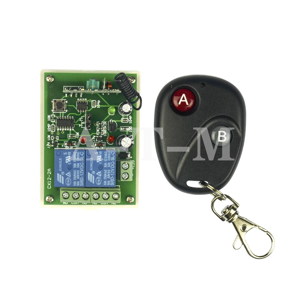 

DC 12V 24V 2 CH 2CH RF Wireless Remote Control Switch System,315/433.92MHZ Transmitter + Receiver Toggle Latched Momentary