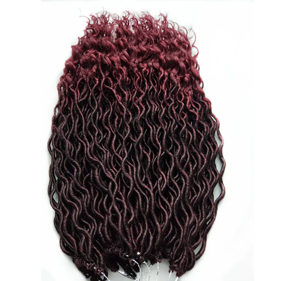 Накладные волосы Pervado мягкие синтетические faux locs curly вязаные крючком косички 22
