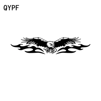 

QYPF 18.9CM*4CM Fashion AMERICAN EAGLE FULL WING Car Sticker Decal Black/Silver Vinyl Graphical C15-0924