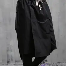 27-44 Новинка мужская одежда мода GD dj Hair Stylist Асимметричные Брюки с низкой посадкой юбка-брюки костюмы для певцов больших размеров