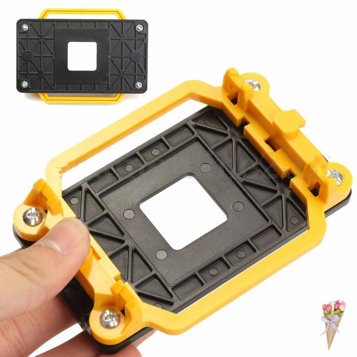 

1pcs AM3+ AM2+ AM2 940 practical Cooling Retainer Retention Base Bracket For AMD Socket yellow and black CPU Fan Cooler