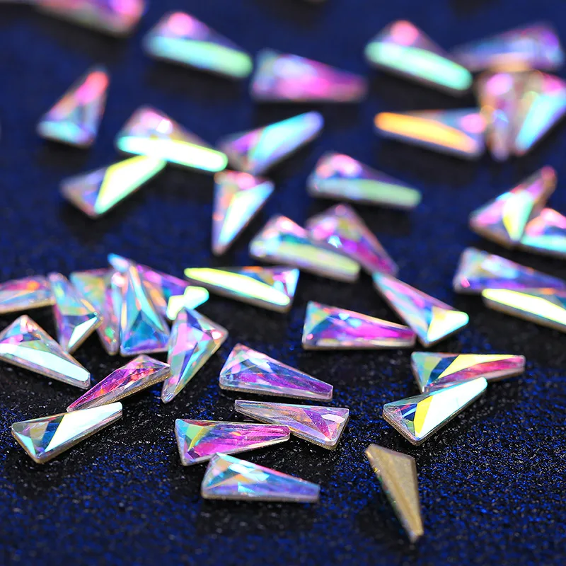 

20pcs Non Hotfix flatback Rhinestones long sharp drop shape glitter nail art rhinestones colorful clear color nail art