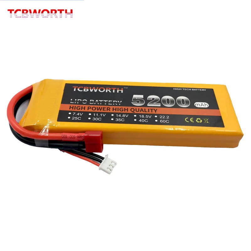Аккумулятор LiPo 2S 7 4 В 5200 мАч 40C 80C для радиоуправляемых самолетов вертолетов