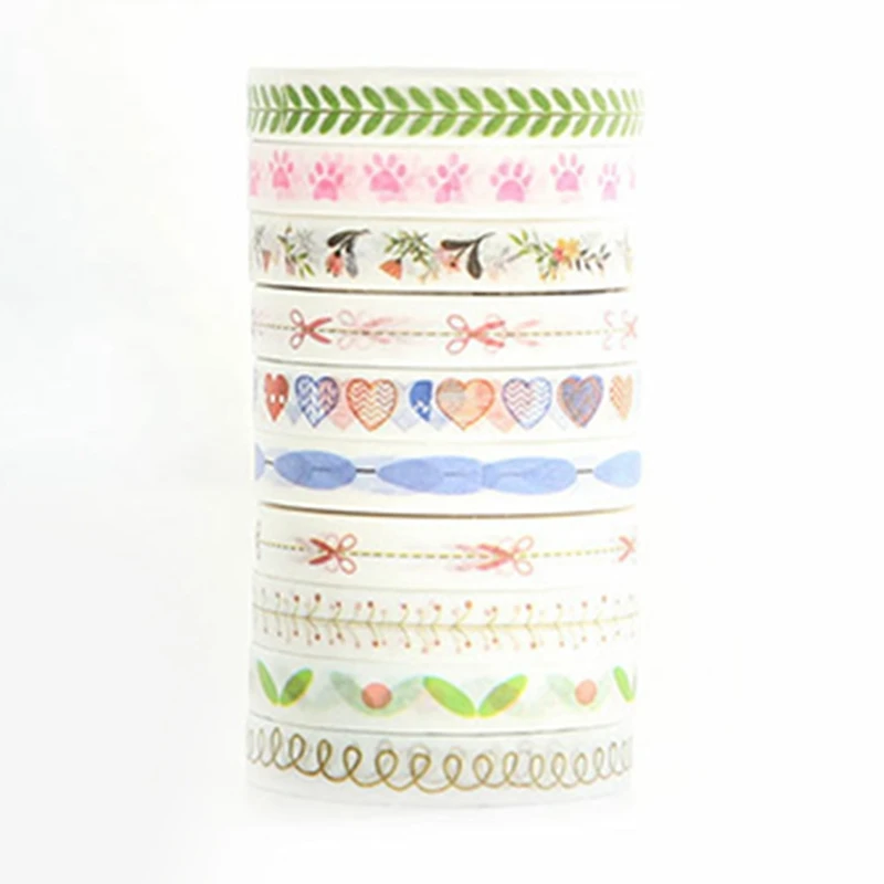 

8mm*10m Fresh Style DIY Mini Cute Decorative Tape Floral Adhesive Masking Tape For Scrapbooking