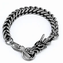 Крутые браслеты из нержавеющей стали с драконом, мужские браслеты, Новое поступление, мужские браслеты в стиле панк-рок, мужские браслеты и браслеты для мужчин, ювелирные изделия