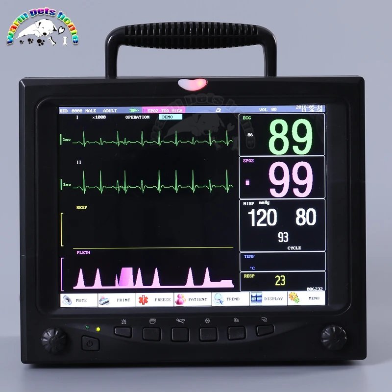

12.1 Inch Portable Vital Signs Veterinary Patient Monitor for Pet Parameter Clinic Animal Monitor Veterinary Equipment