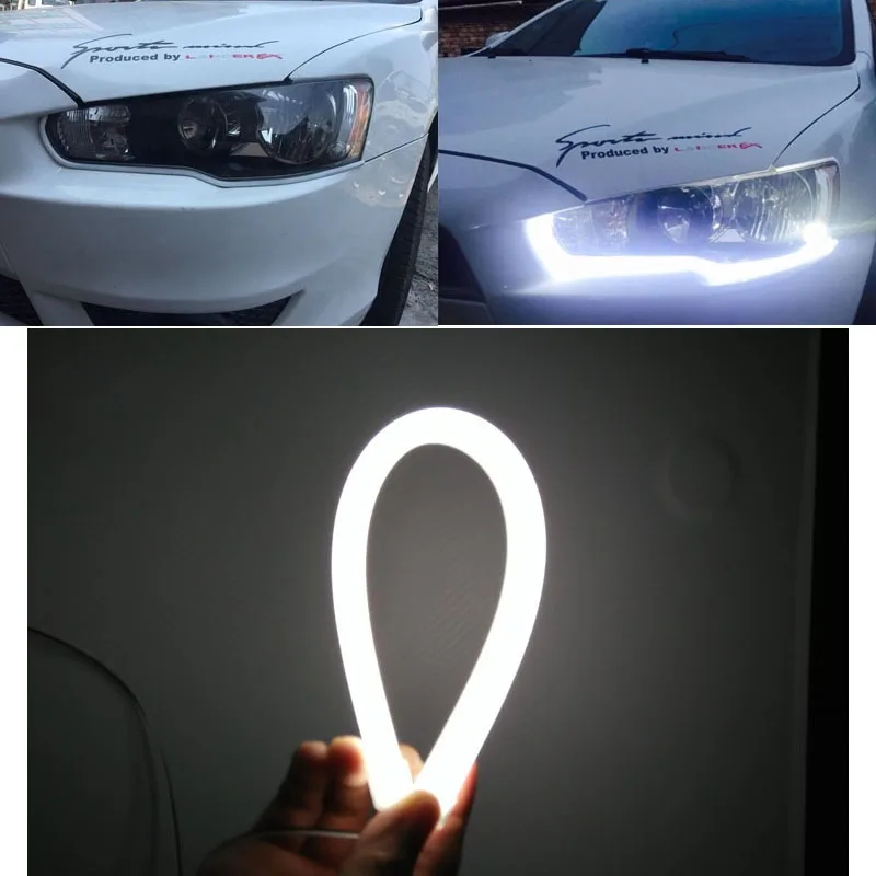

2 pcs 30cm 45cm 60cm vehicle DRL Flexible Tube Strip Daytime Running Lights