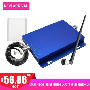 

1800mhz dcs mobile phone signal booster dual band cellular cellphone signal repeater band3 band5 network amplifier kit antenna -