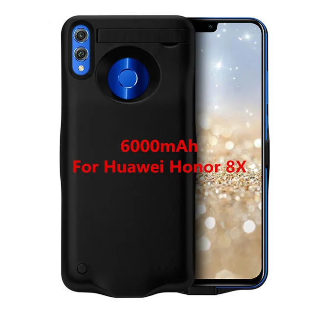 Запасная батарея для huawei Honor 8X MAX, портативное зарядное устройство, чехол для huawei Honor 8X, Расширенный чехол для аккумулятора телефона - Цвет: Black For Honor 8X