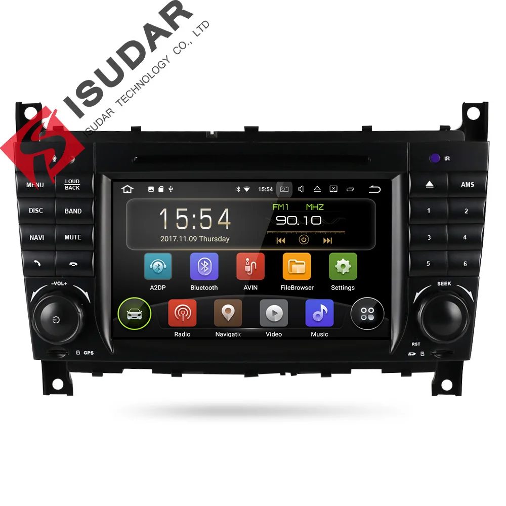 Isudar font b Car b font Multimedia Player GPS Android 7 1 2 Din Autoradio For