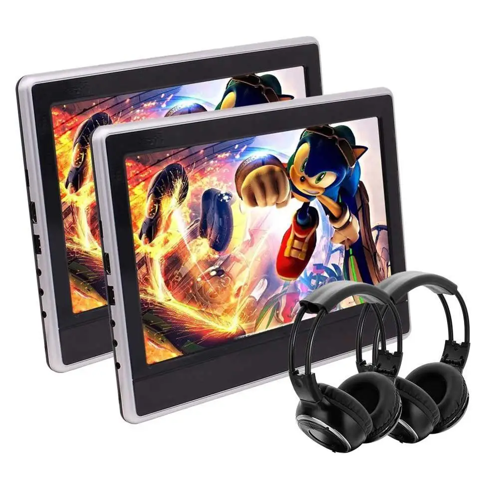 Clearance 11.6 Inch Pair of Car Headrest DVD Player HD 1080P TFT LCD Screen Headrest Monitor with HDMI Port Pair of IR Headphone 0