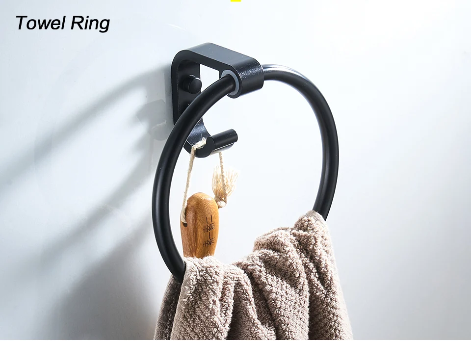 LEDEME кольца для полотенец черное кольцо для полотенца держатель кронштейн для банных полотенец лакированные алюминиевые аксессуары для ванной украшения дома L5504