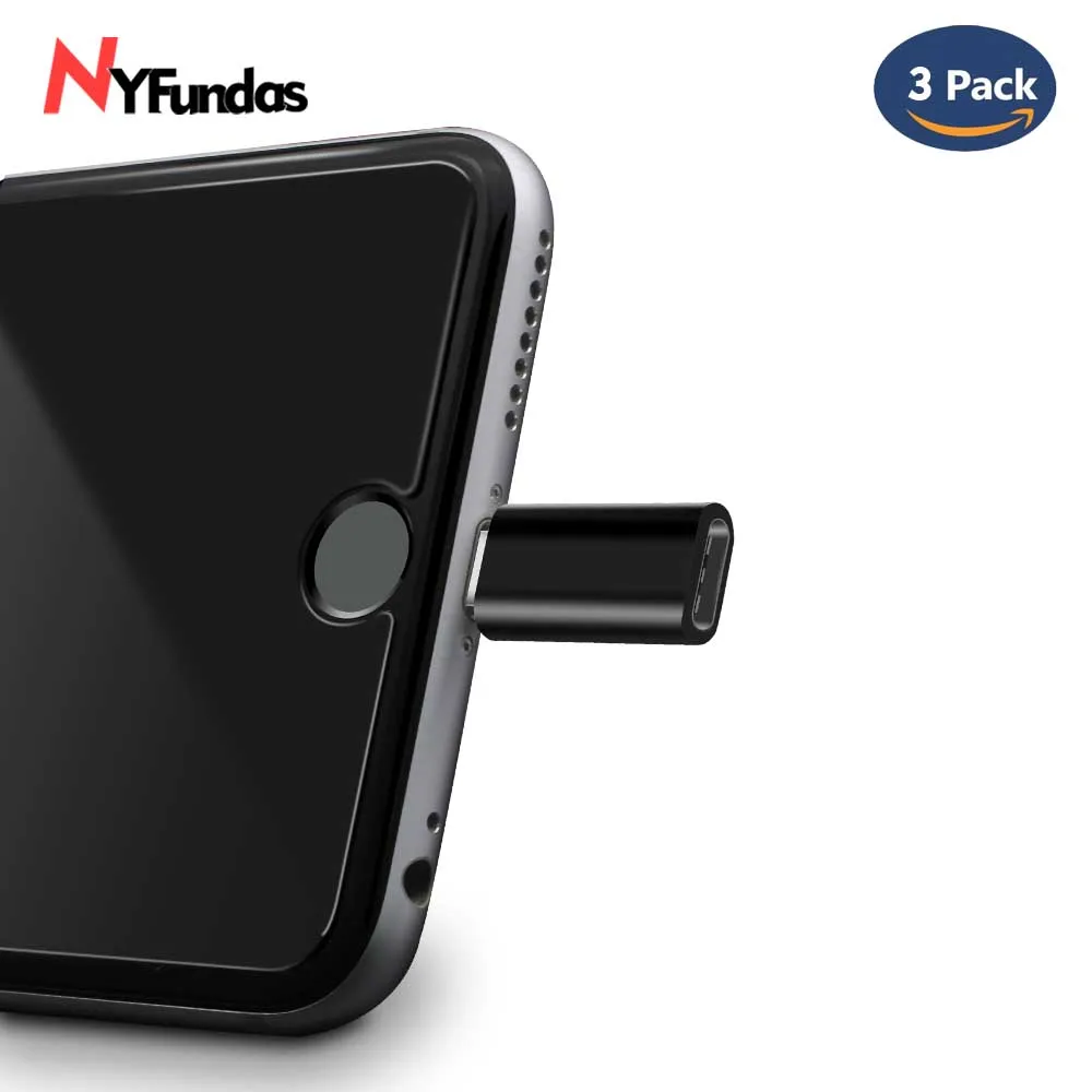NYFundas 3 шт. микро usb разъем адаптер для Apple iphone XS MAX XR 8 7 6 plus 5 5s se X ipad 4 Tpye_c USB2.0 кабель