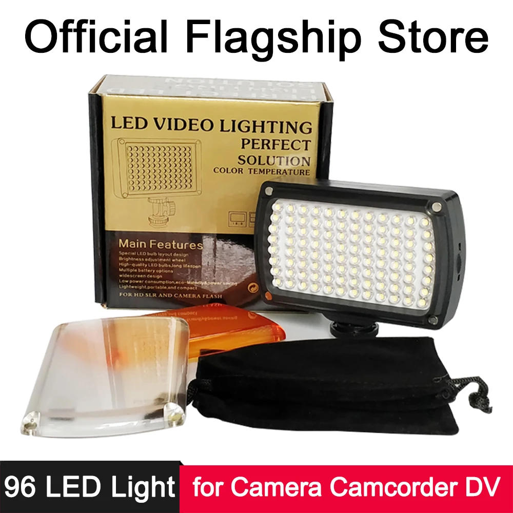 

96 LED Video Light on Camera Hot Shoe Photo Fill Light for iPhone X 8 7 6s Plus Canon Nikon Sony DSLR SLR Camcorder Live Stream