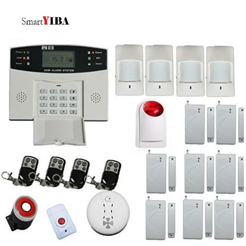 

SmartYIBA Home Security GSM Alarm System SMS Calling House Burglar Intruder Auto Dial with Motion Sensor Door Sensor PIR Sensor