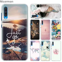 Карта мира путешествия планы чехол s крышка для samsung Galaxy A30 A50 A70 A80 M10 M30 A7 A6 A8+ A9 ПК Жесткий Чехол Для Телефона