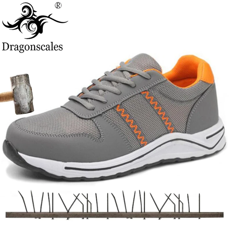 

New Men's High Quality New Work Safety Shoes Non-slip steel Midsole Steel Toe Cap Breathable Mesh Light And Comfortable Puncture