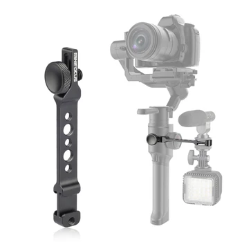 

MINIFOCUS Extension Bracket Arm W/ Dual Cold Shoe Mount Monitor Mic LED Video Light for Feiyu AK4000 AK2000 Moza Stabilizer