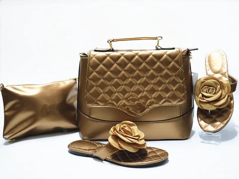 

big flower slipper and bag Set handbag match slipper