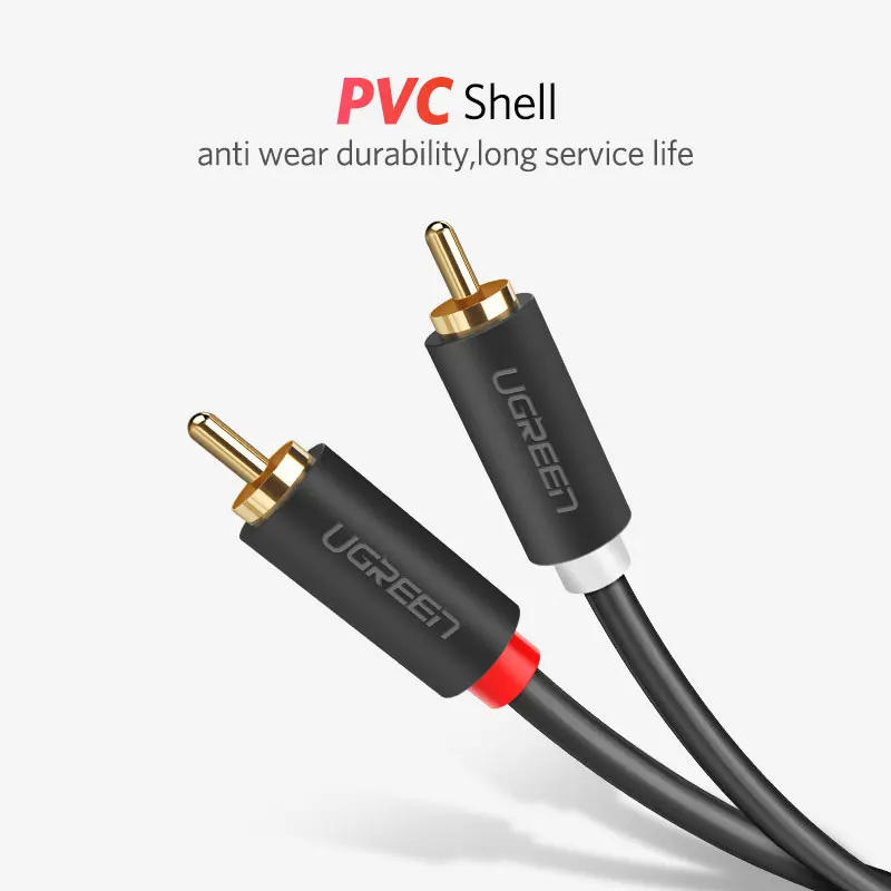 Ugreen 2RCA to 2 RCA Male to Male Audio Cable Gold-Plated RCA Audio Cable 2m 3m 5m for Home Theater DVD TV Amplifier CD Soundbox Ugreen 2RCA to 2 RCA Male to Male Audio Cable Gold-Plated RCA Audio Cable 2m 3m 5m for Home Theater DVD TV Amplifier CD Soundbox
