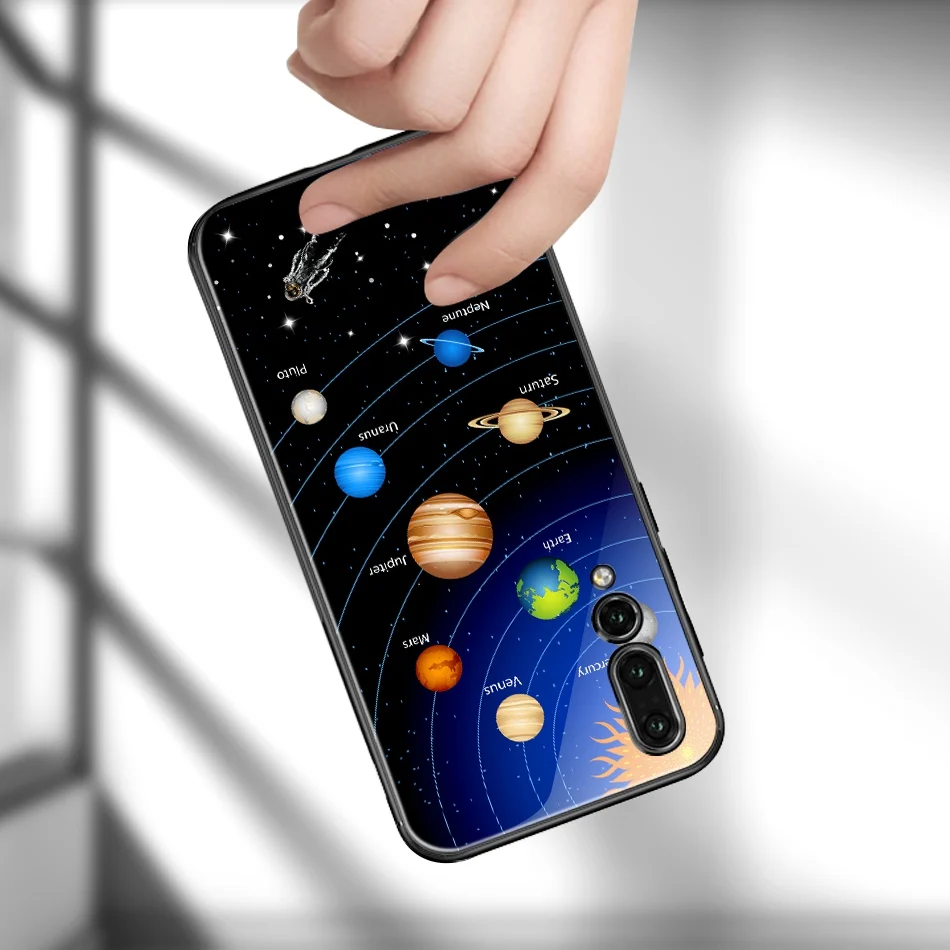 Starry Sky Tempered Glass Case For Huawei P Smart Star Space Soft Edge Cover Honor 9 10 Lite |