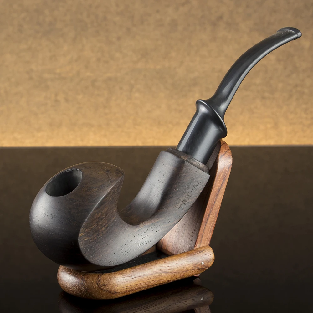 Best Ebony Wood Pipe 9mm Filter Smoking Pipe Chinese Style Tobacco Pipe