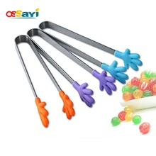 Пищевой зажим маленькая ладонь из нержавеющей стали щипцы для льда нескользящий зажим мини креативный силиконовый зажим силиконовый квадратный зажим для торта инструмент для барбекю