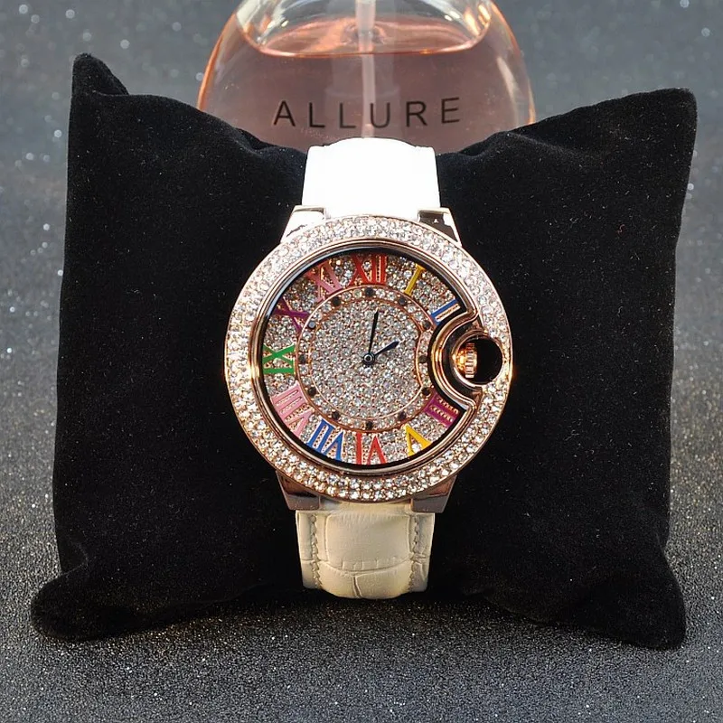Новые женские часы кожаный браслет со стразами наручные часы женские модные часы женские часы повседневные relojes Роскошные