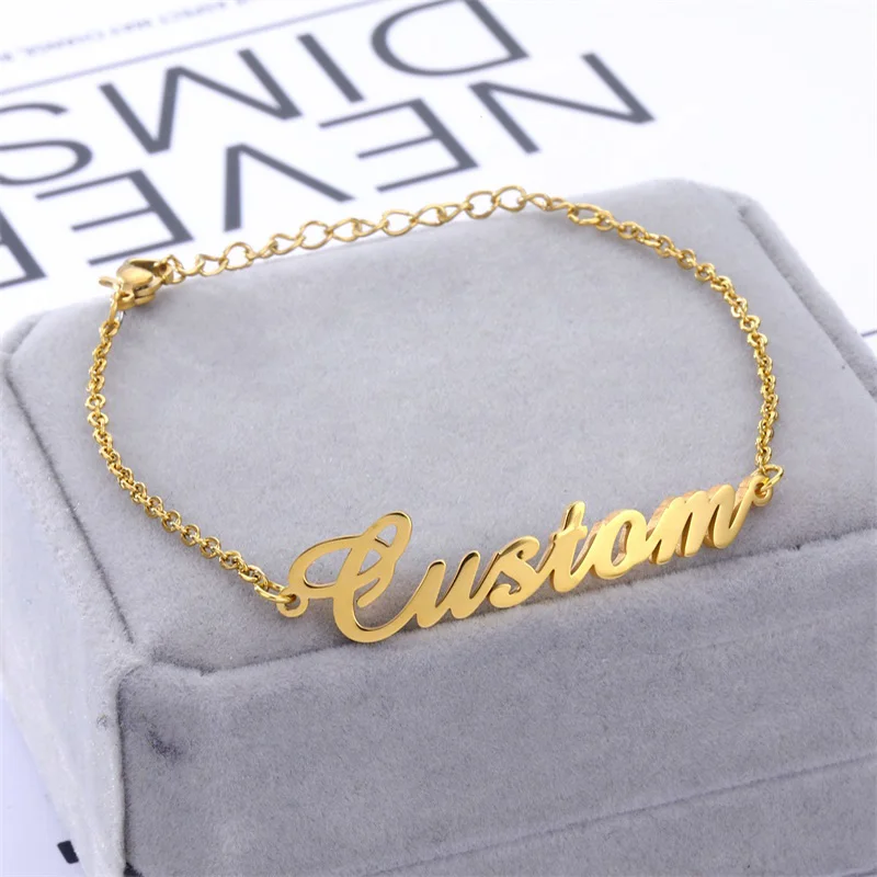 

Personalized Custom Name Bracelet Charms Handmade Women Kids Jewelry Engraved Handwriting Signature Love Message Customized Gift