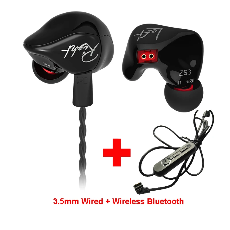 

Original KZ Limited Version Sport Wireless Bluetooth Earphone Bluetooth Adapter Cable Phone HiFi Wired Earphone with Mic Dynamic