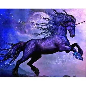 

5D Diamond Embroidery Purple Unicorn Gift Full Square Sets Diamond Painting Cross Stitch Picture of Rhinestones Needlework