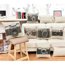 Free Shipping Vintage Camera Cotton Linen Pillowcase 45cm 45cm font b Home b font Decorative Seat