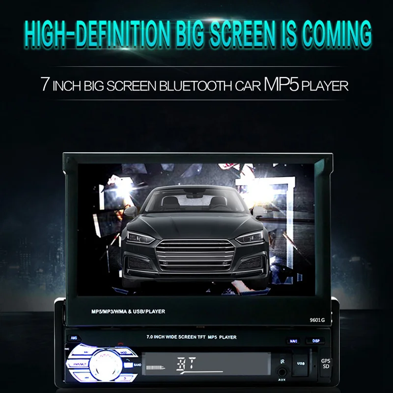 1 din MP5 gps Стерео FM USB TF видео автомобилей радио-плеер Зеркало Ссылка bluetooth Сенсорный экран 7 дюймов 12 Многоязычная