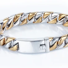 12 мм тяжелые Золотые посеребренные мужские браслет байкера из нержавеющей стали, кубинские цепи, мужские браслеты фенечки ювелирные украшения, браслет