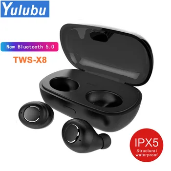 

Yulubu TWS X8 Bluetooth 5.0 In-Ear Wireless Mini Bluetooth Earphone Waterproof Sports Smart Connection Headset With Charging Box