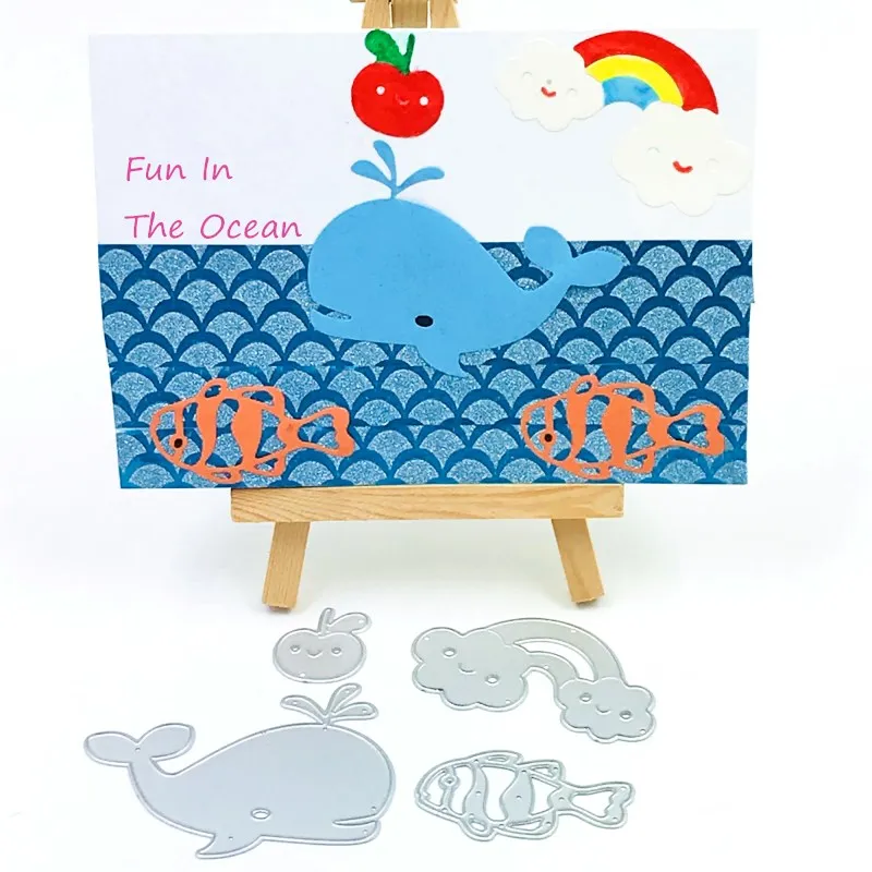 

Fish metal die cutting dies Fun In The Ocean pbooking embossing folder suit for sizzix fustella big shot cutting machine
