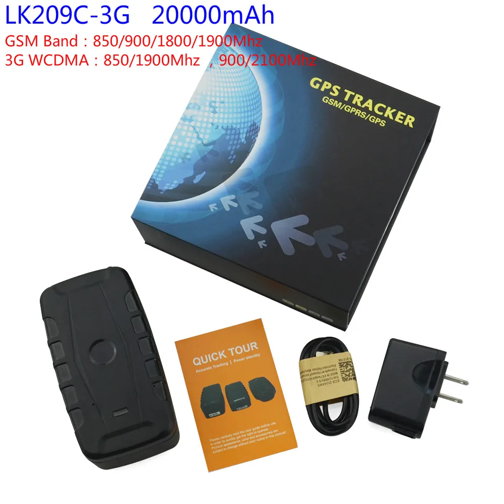 LK209 трекер LK209A/LK209B/LK209C 2G 3g Автомобильный gps трекер локатор водонепроницаемый Магнит WCDMA GSM отслеживание в реальном времени отброшенная сигнализация - Цвет: LK209C-3G With box