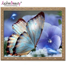 

Resin Products diy diamond painting diamond mosaic beadwork embroidery Gift making tools diamond pattern blue flowers Butterfly