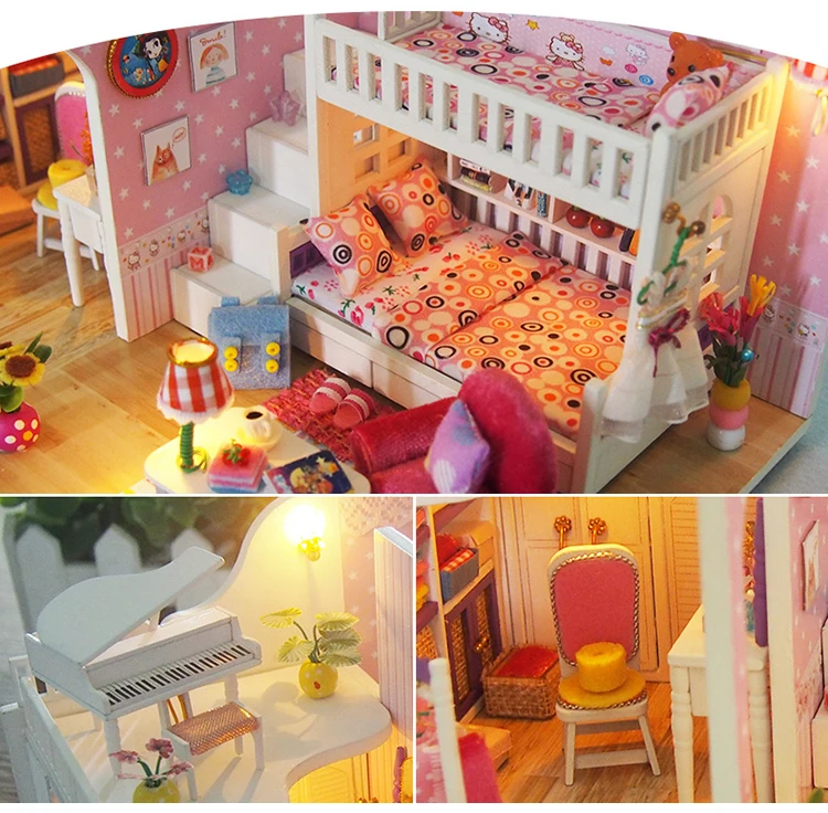 Cutebee кукольный дом мебель миниатюрный кукольный домик DIY миниатюрный дом комната коробка театр игрушки для детей DIY кукольный домик Njxw-B