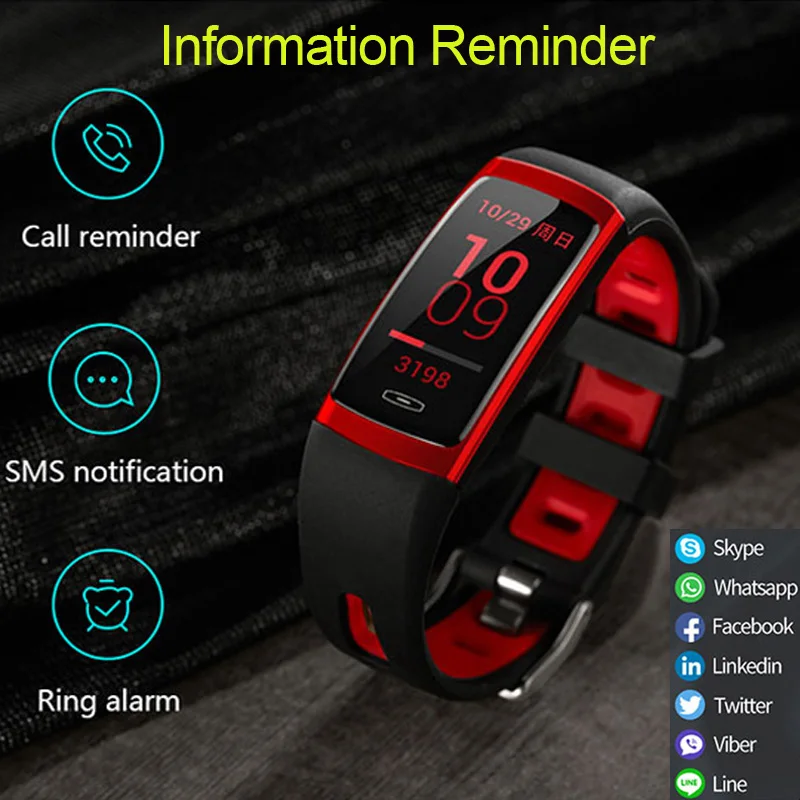 Smart Bracelet CD09 Android IOS Heart Rate Smart Band Sleep Monitor Fitness Tracker Blood Pressure Watch Color Screen Sport Band