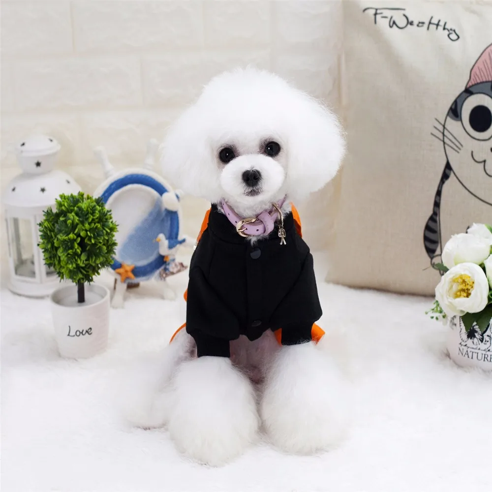 Boy Dog Clothes Cool Dog Winter Cotton padded Clothes With Button Four Legs Easy Wear For Medium