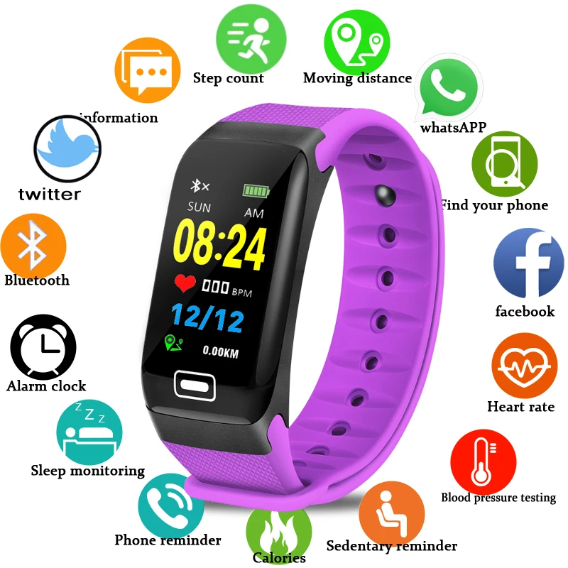 

BANGWEI IP67 Waterproof Watch Men Women Sport Watch Pedometer Tracker Heart Rate Monitor Fitness Smart Watches Relogio masculino