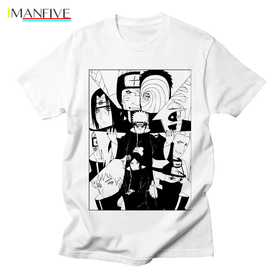 

Naruto Akatsuki Pein White T Shirt Men Cotton Homme Anime Shirt Brand Casual Streetwear Harajuku Fashion O-Neck Mens Tshirts