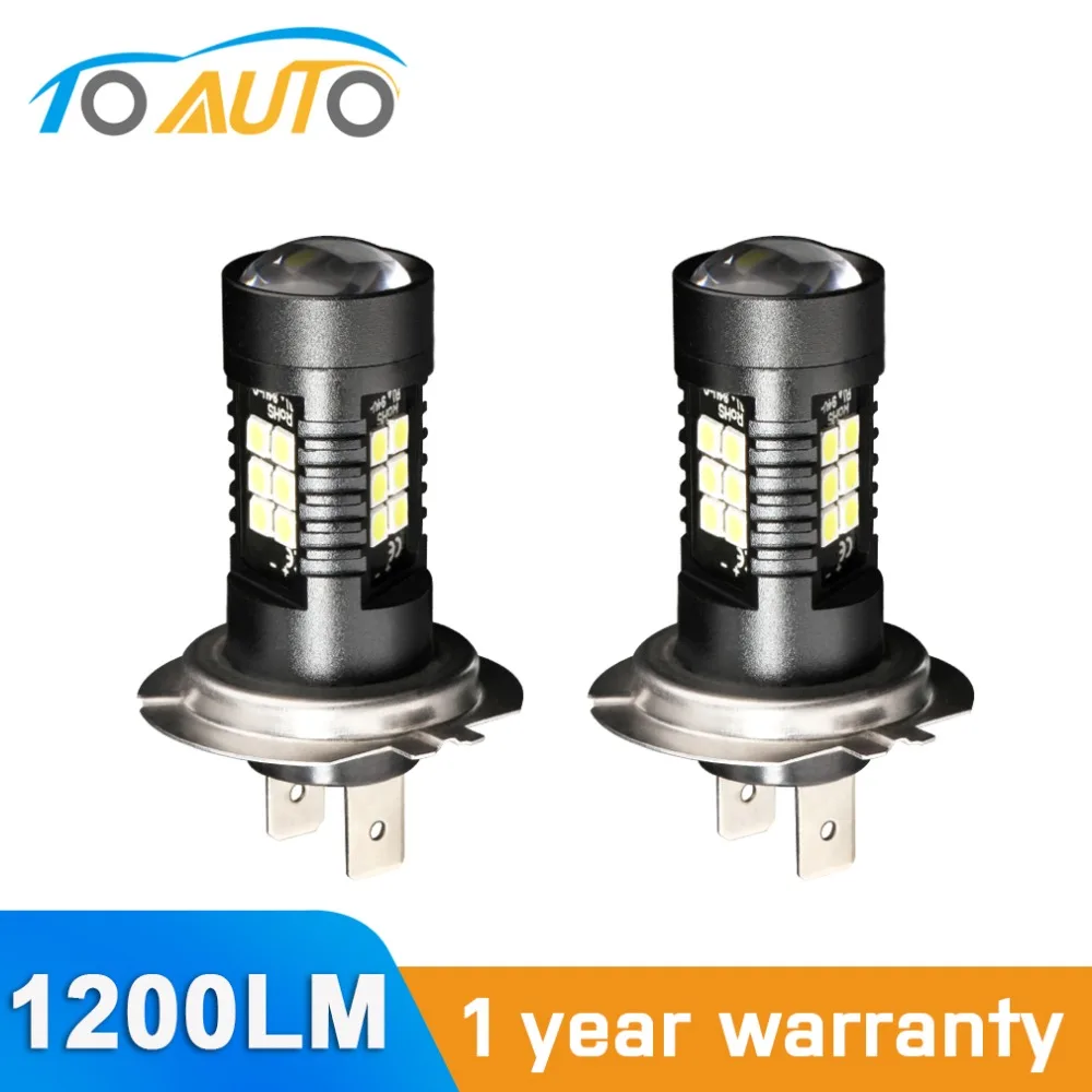 2 шт. Автомобильные светодиодные лампы H7 21 SMD 3030 Chip 6000k 1200LM 12 В|Передние LED-фары для