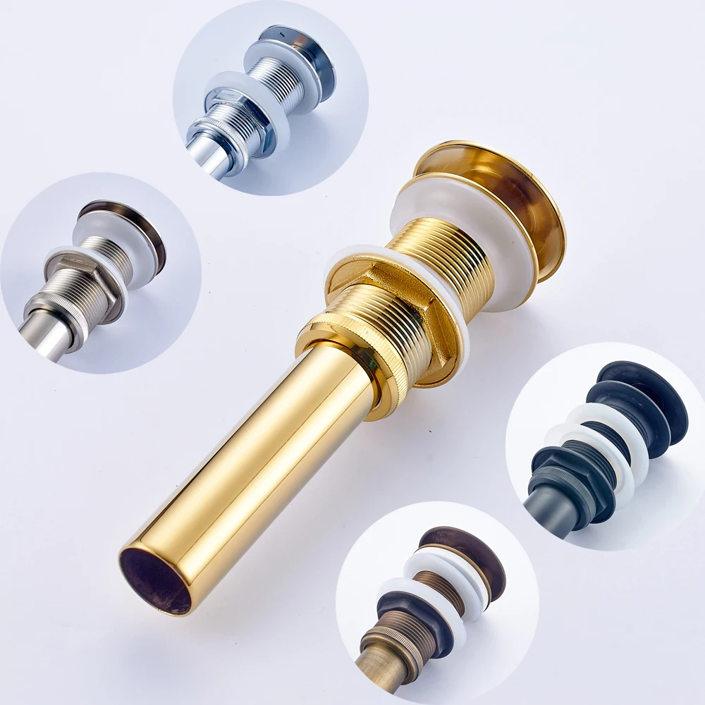 

Free Shipping Bathroom Sink Soild Brass Push Down Pop Up Drain Without Overflow Bathroom Accessory